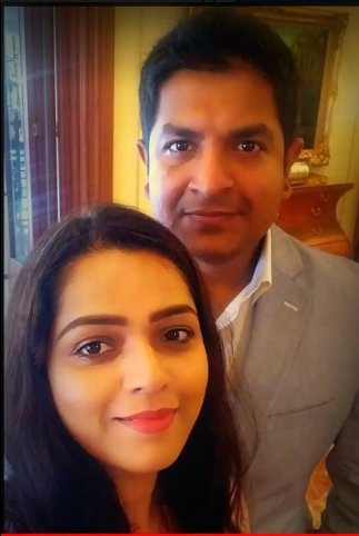 Hoskote MLA Sharath Bachegowda with wife Pratibha