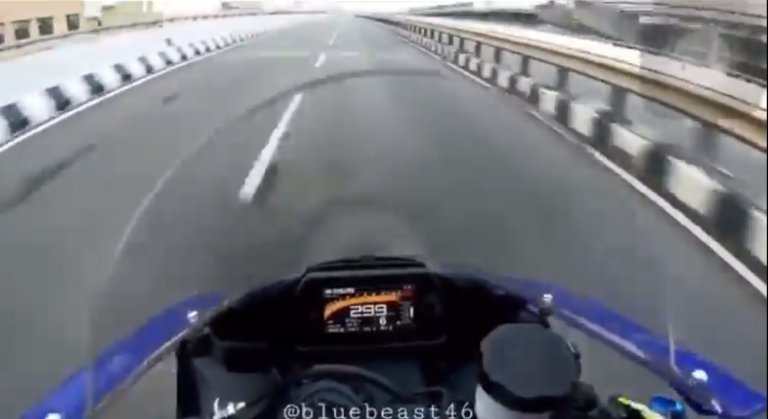 Speed fiend nabbed for riding at 300 kmph 2 superbike at around 300 kmph