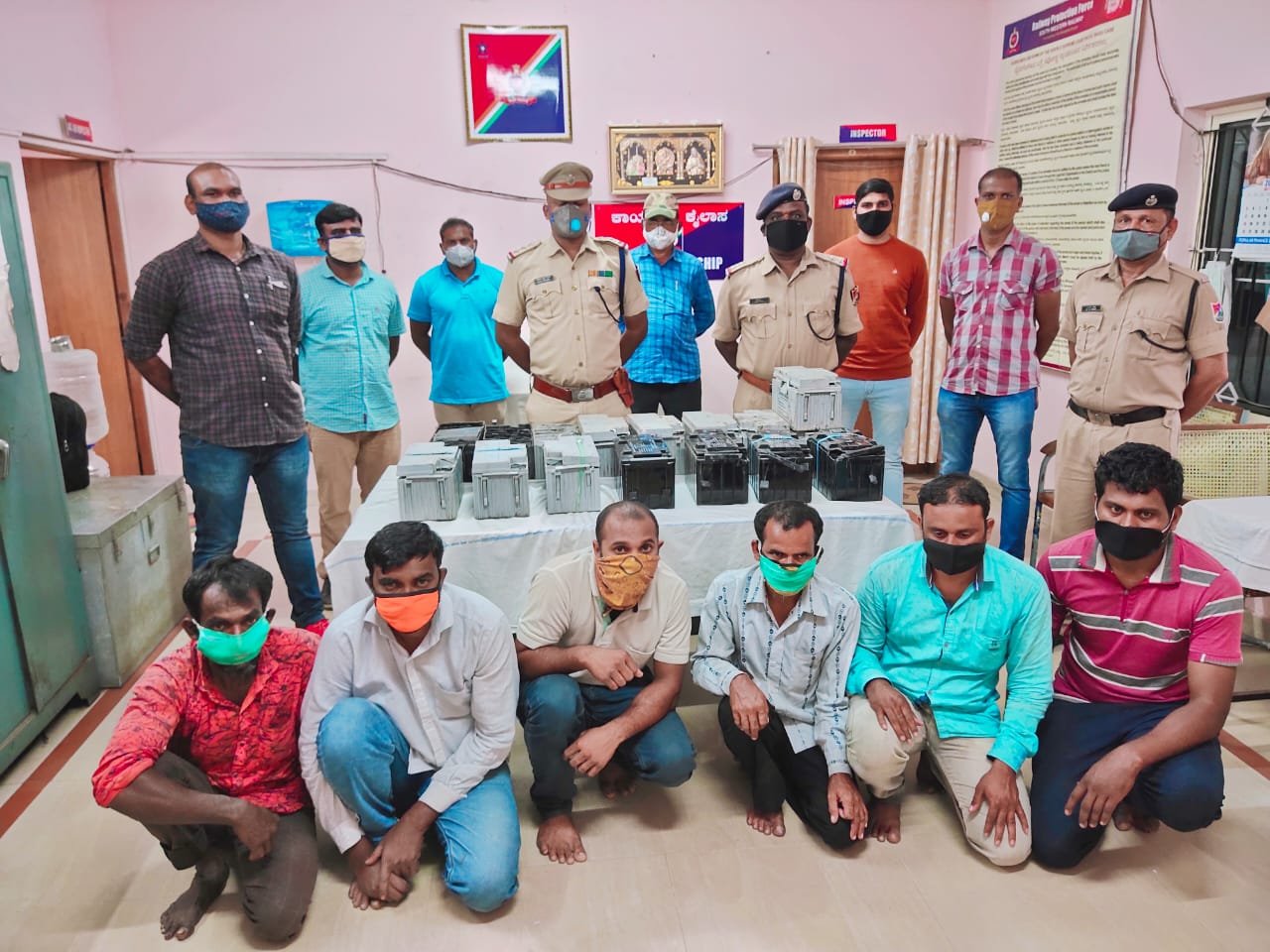 Railway Protection Force  busted a gang of six , who stole batteries from train coaches