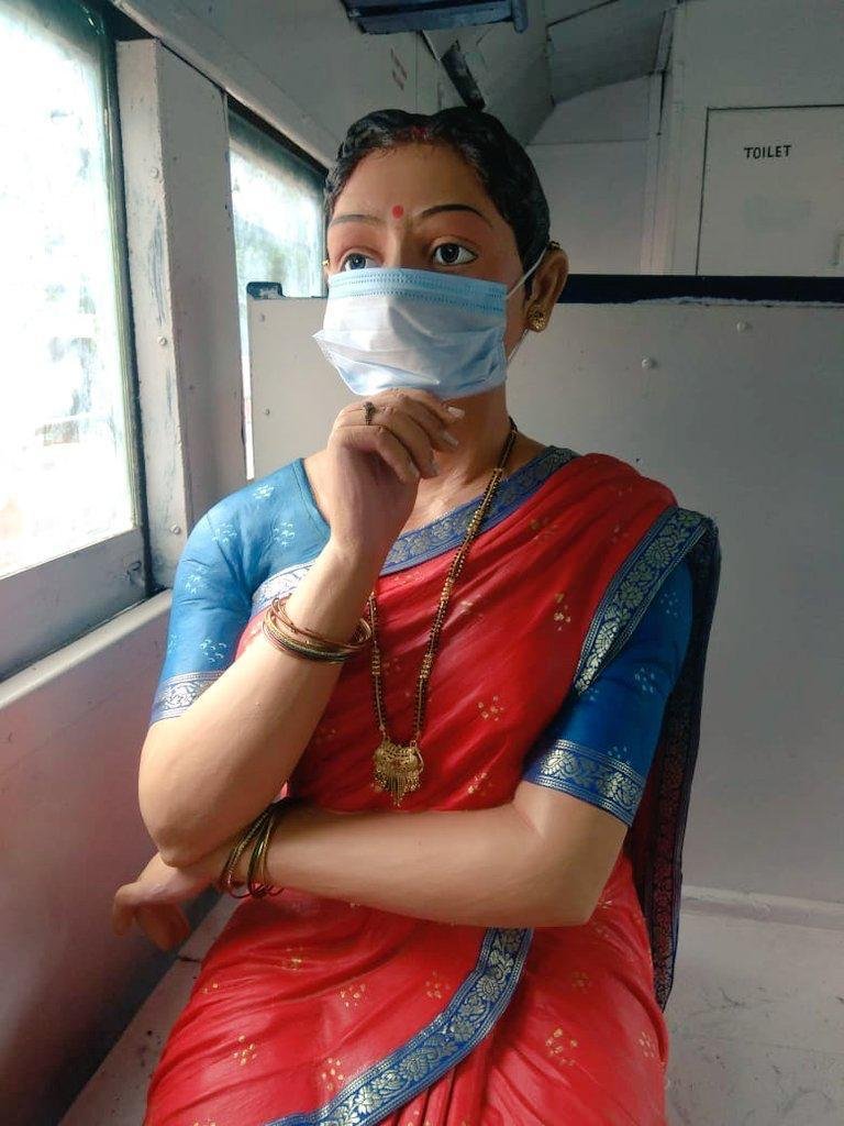 Covid lessons from masked railway mannequins!