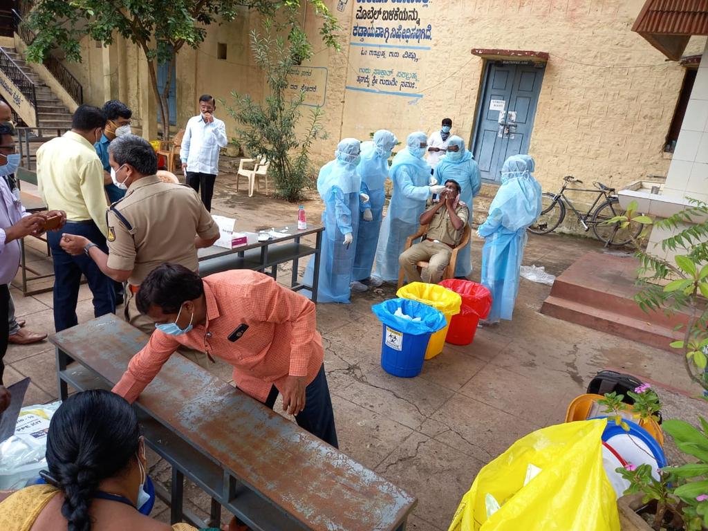 Biggest single-day spike of 10,453 new cases in Karnataka 1 covid test in Ballari