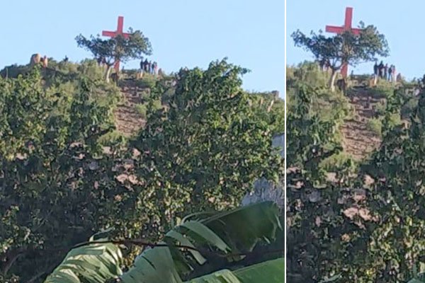 CHIKKABALAPUR Controversial Cross removed from govt land