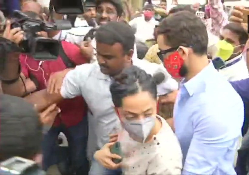 Aindrita, Diganth visit CCB office with their lawyer 1 Aindrita, Diganth visit CCB office with their lawyer They were in Kerala, rushed back on Tuesday night