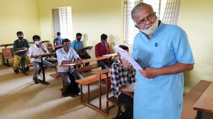 PUC II exams from May 24 to June 16 1 Suresh Kumar with students