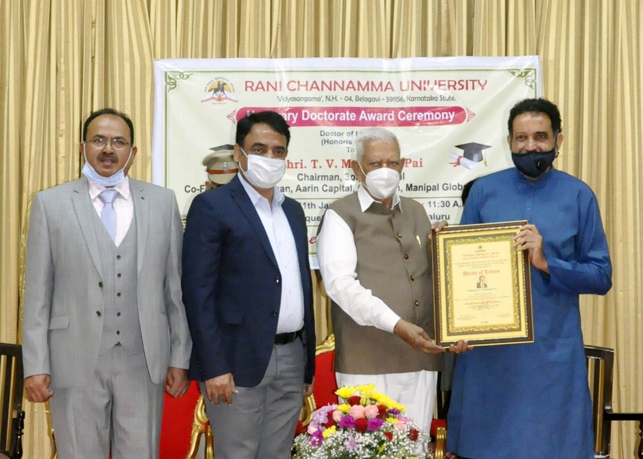 Mohandas Pai is now a 'doctor'!   Guv confers Pai with Rani Chennamma University's honorary doctorate