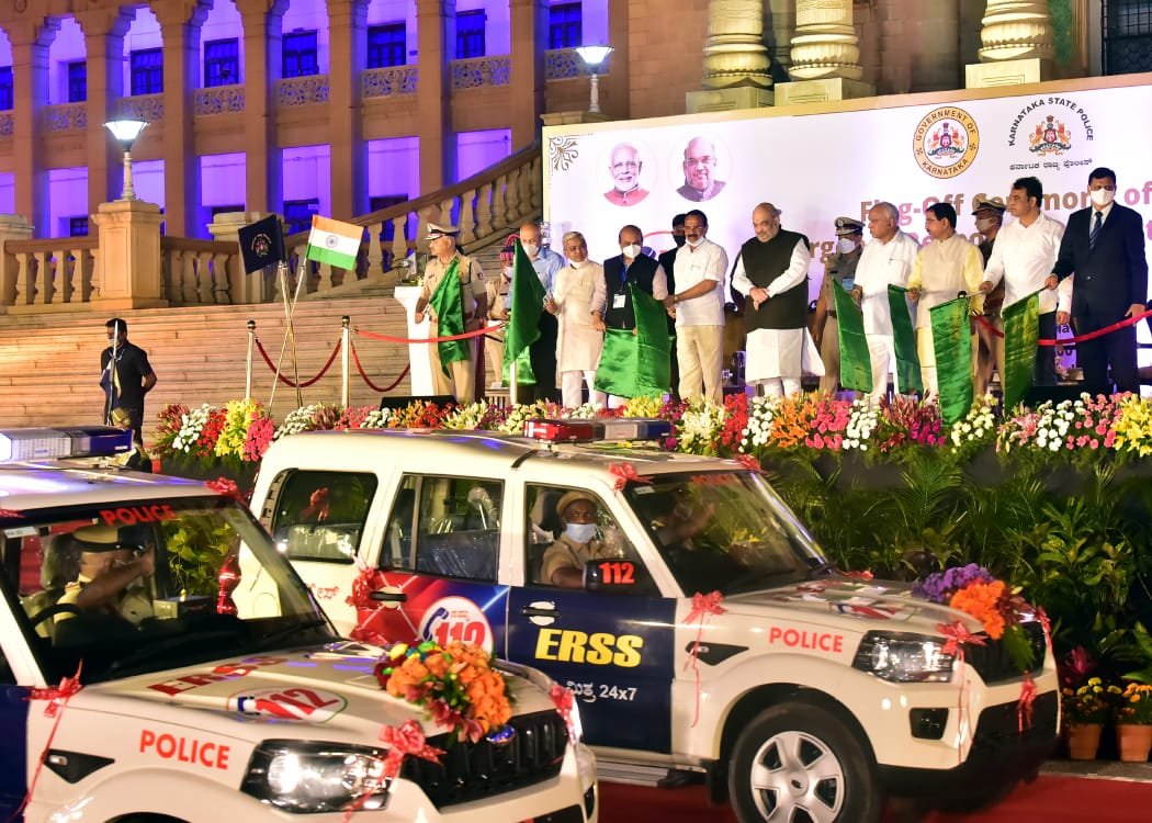 Amit Shah flags off ERSS vehicles in Bengaluru