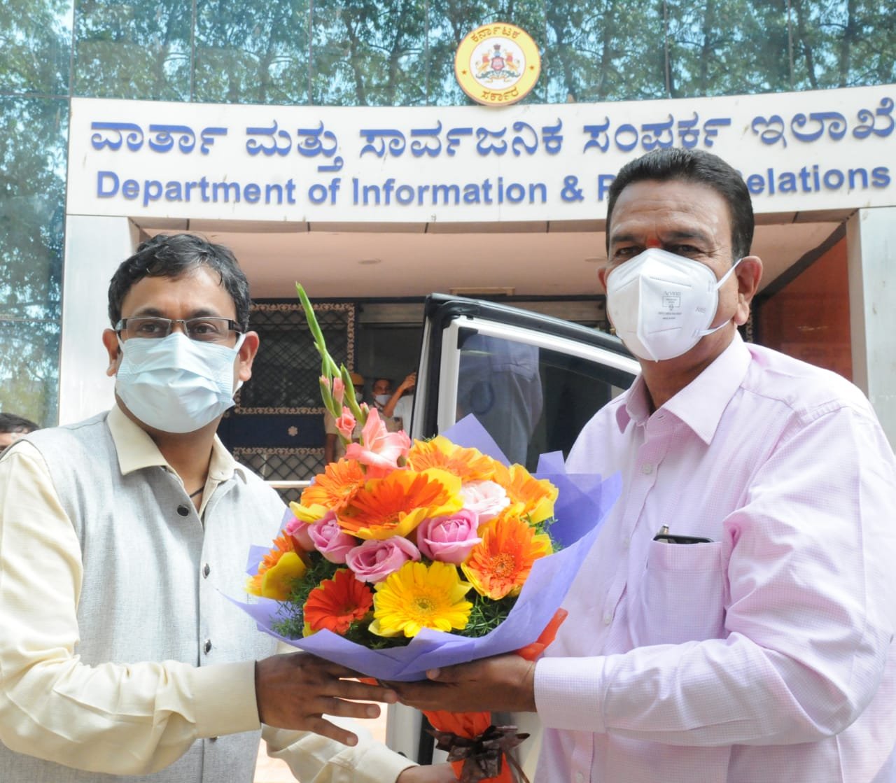 Minister CC Patil  visits Information department headquarters in Bengaluru