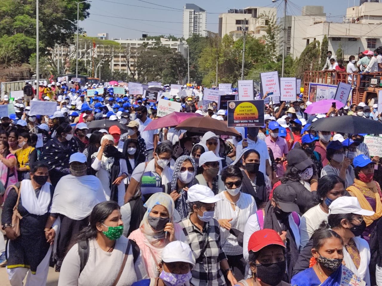Bangalore school teachers protest