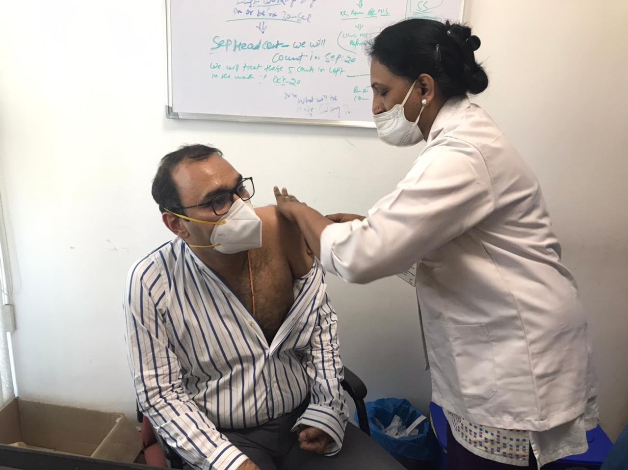 Dr Vishal Rao vaccinated