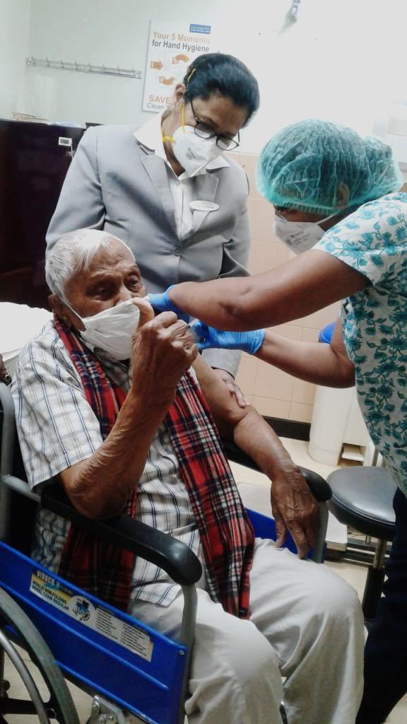 Ex-Foreign Secretary Nirupama Rao's 102-year-old relative among those inoculated in Bengaluru