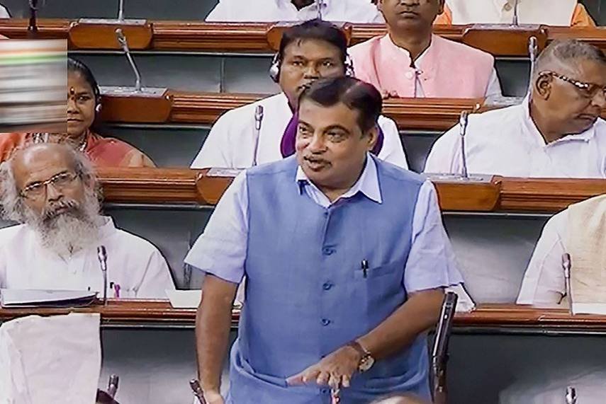 Nitin Gadkari in Parliament