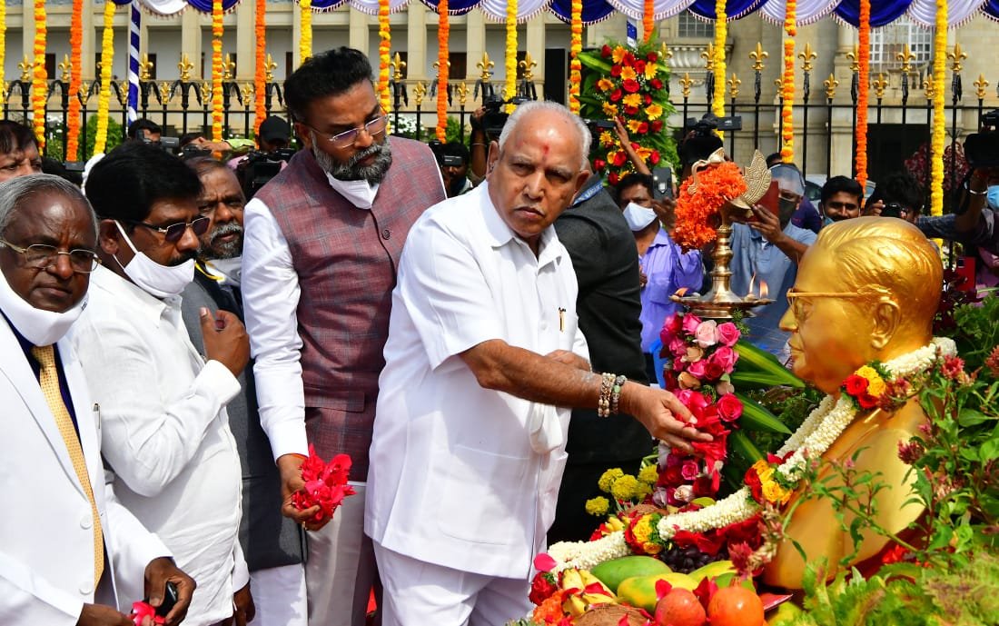 CM floral tribute to Ambedkar