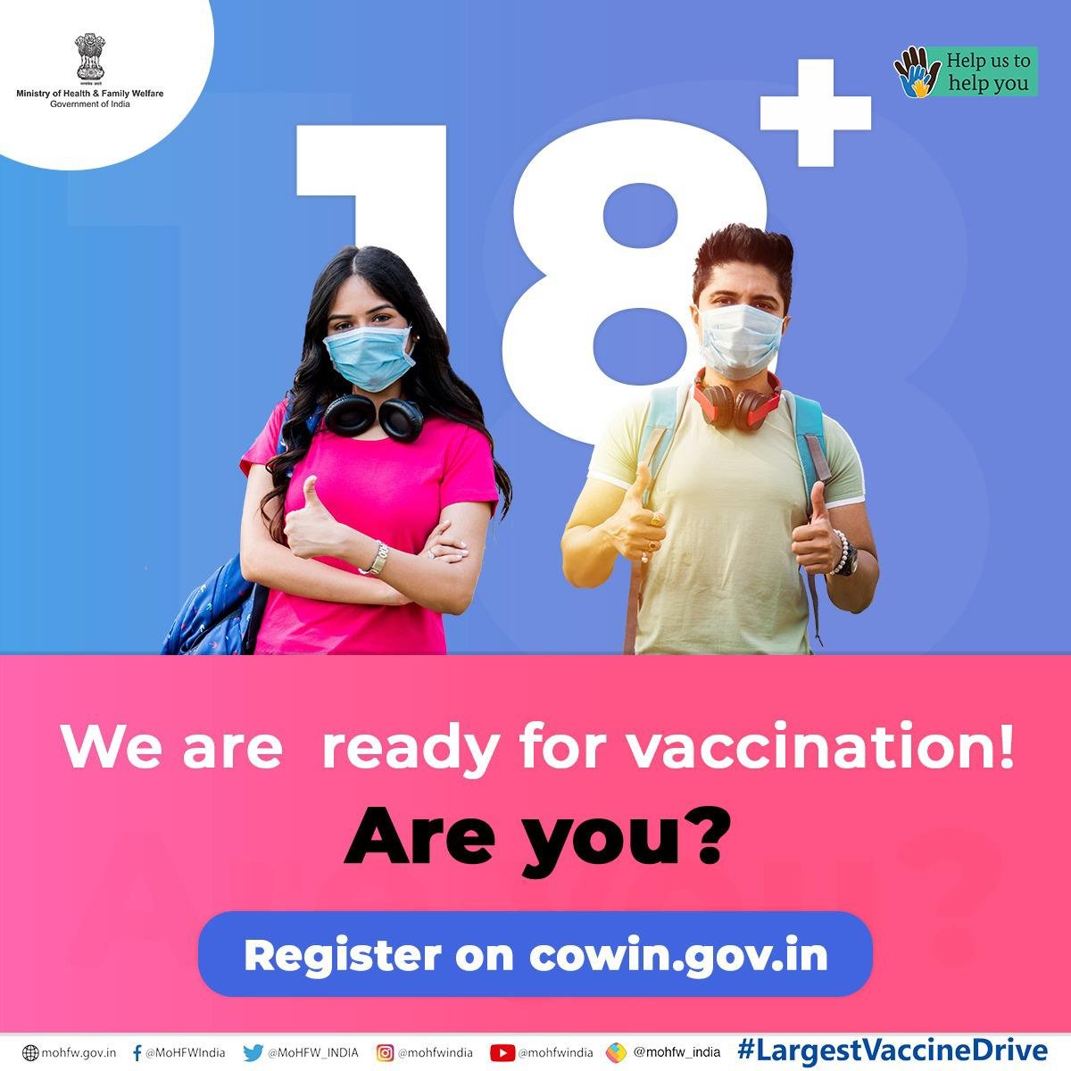 COVID-19 vaccine: Registration for above 18 to start at 4 pm Today 1 covid vaccination..