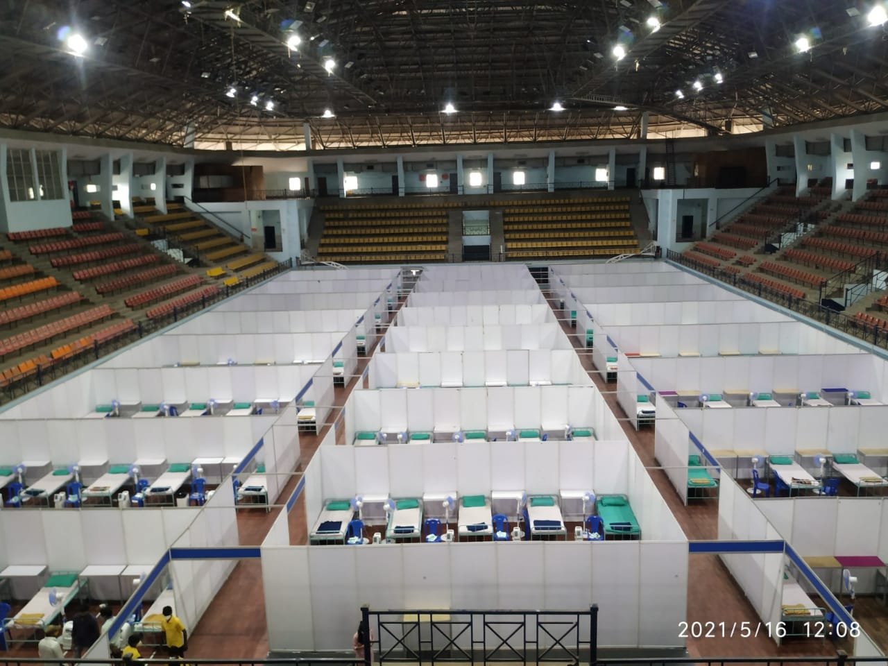 Ramalinga Reddy inaugurates 200 bed Covid Care Center in Koramangala3