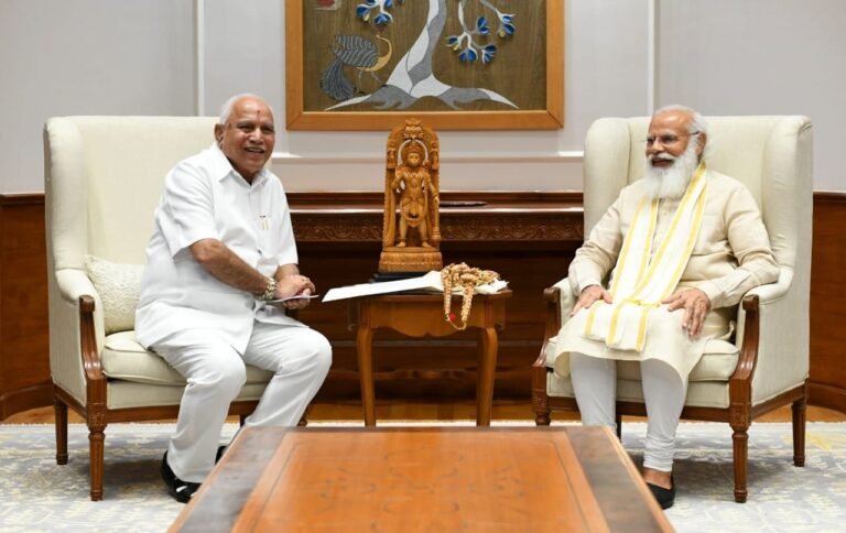 Yediyurappa seeks Central aid of Rs 6,000 crore for Bengaluru’s PRR project 10 CM BSY met PM Narendra Modi in Delhi on July 16, 2021