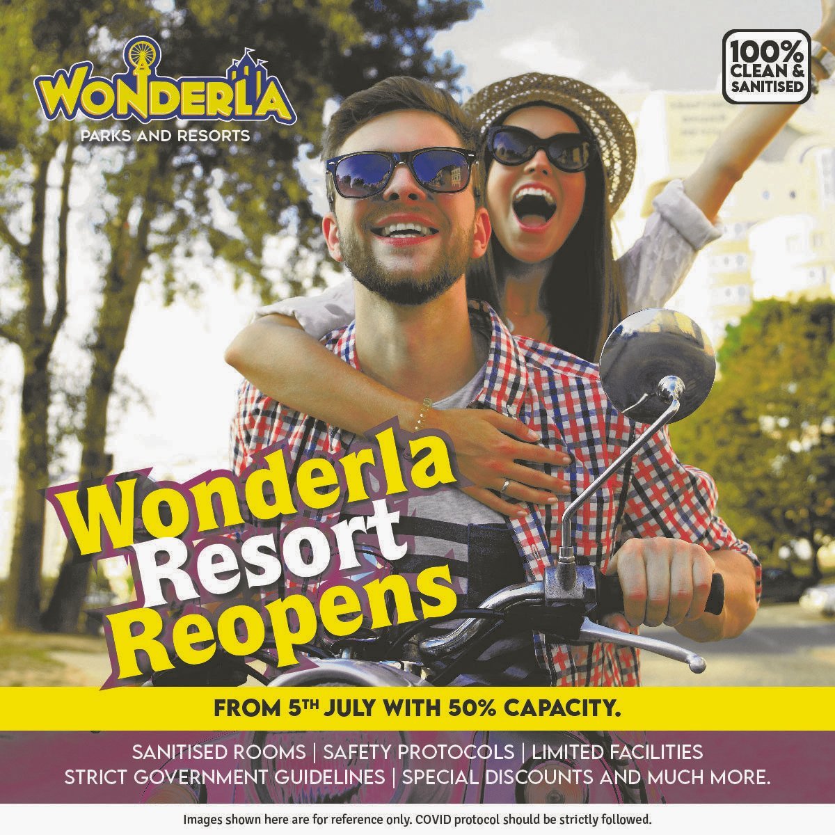 Wonderla Resort to re-open Bengaluru resort from July 5 1 Wonderla Holidays to re-open Bengaluru resort from July 5