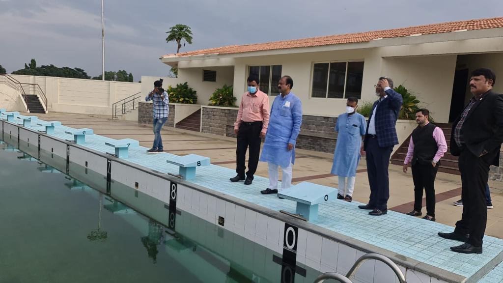 Karnataka Minister Dr. KC Narayana Gowda visits Jain campuses to witness preparations for Khelo India University Games 2021