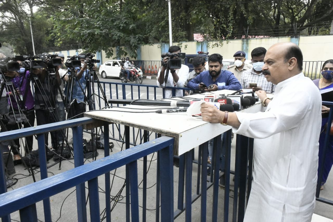 Cluster declaration if 3 or more cases found in one area CM Bommai 1 CM Bommai at RT Nagar talking to media