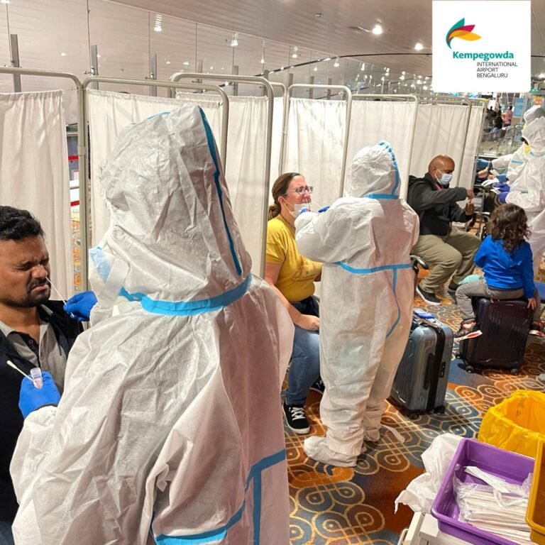SWAB testing at benaluru International airport