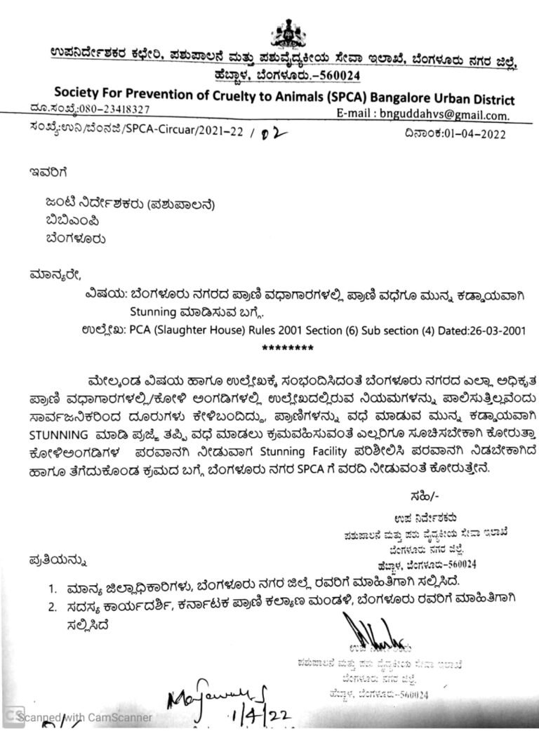 Ensure animals are mandatorily 'stunned' before slaughtering for meat Karnataka govt to BBMP