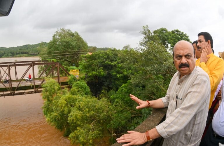 CM Bommai inspecting rain affected