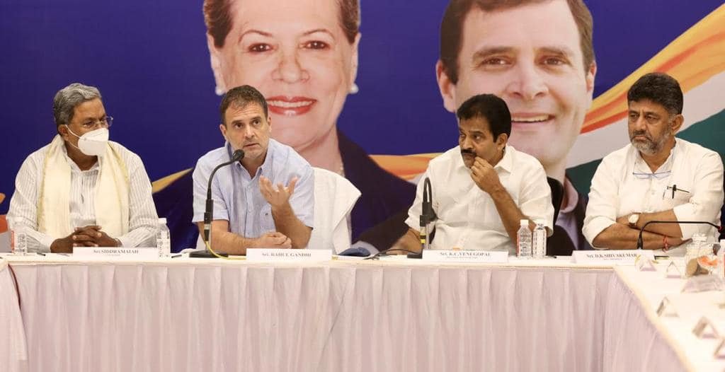 Rahul Gandhi attends key Cong meet in Karnataka, urges leaders to fight 2023 polls unitedly