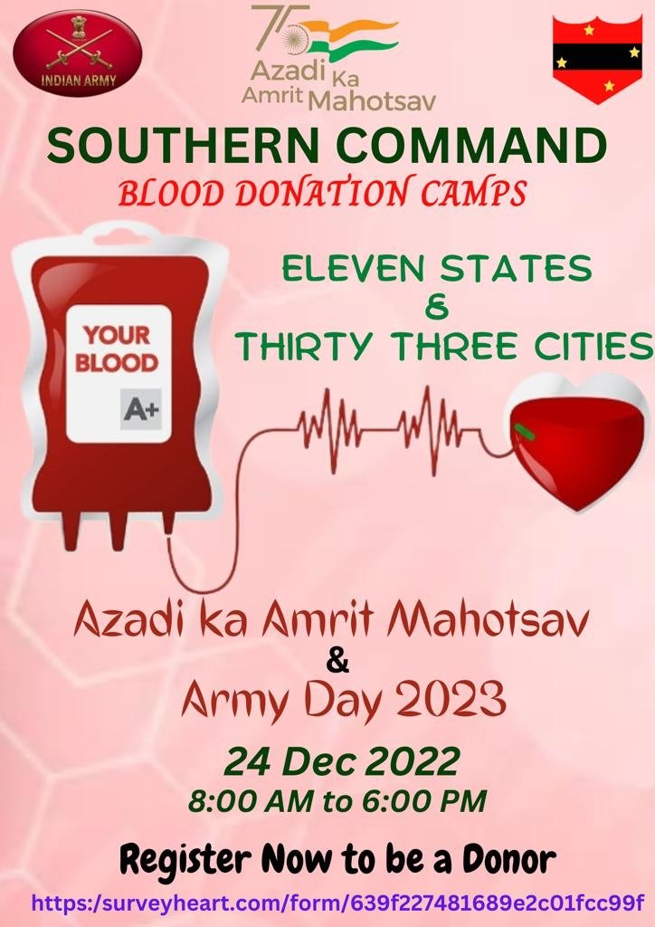 Indian Army soldiers to donate blood to save human lives