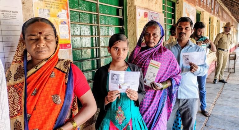 at voting booth