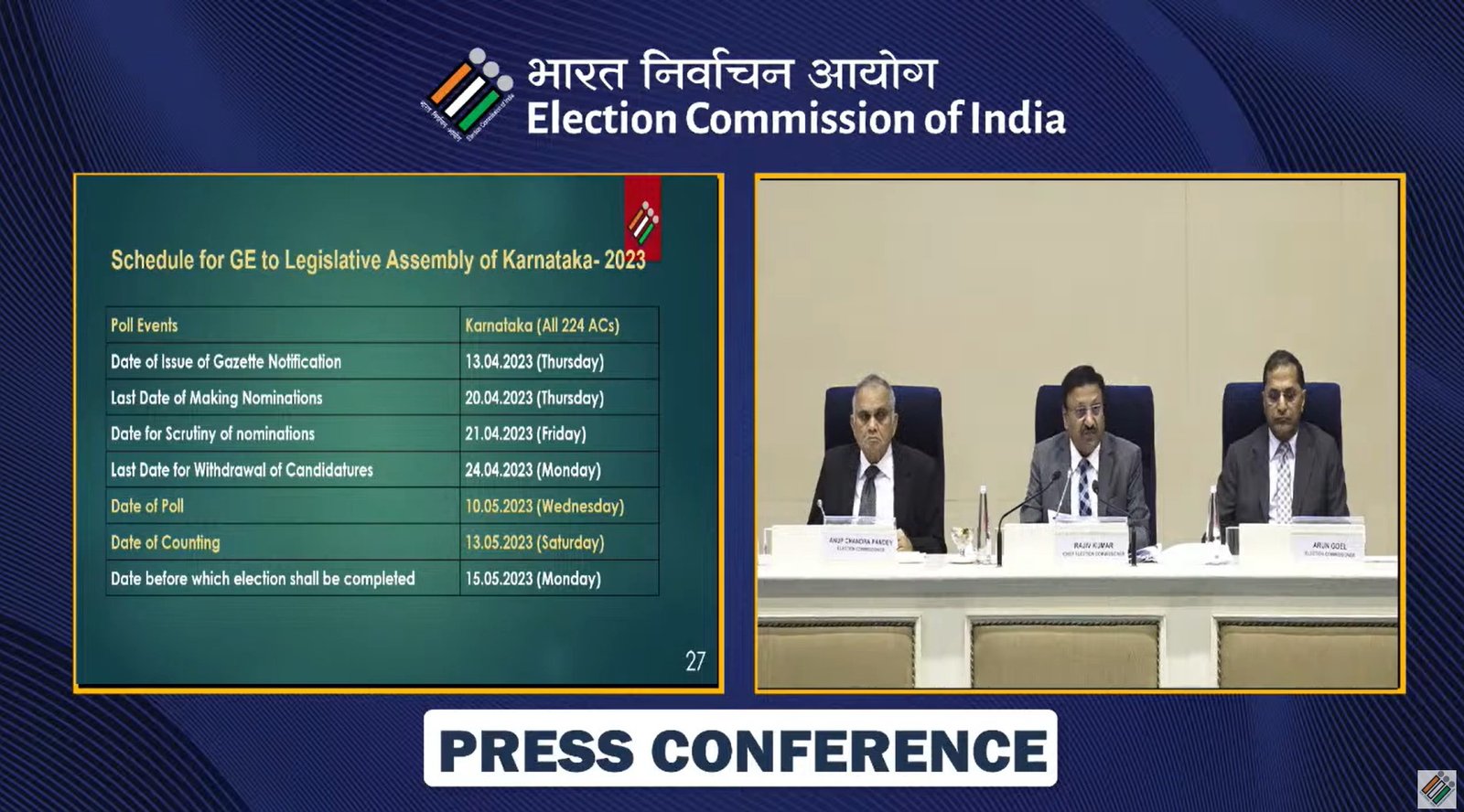 Karnataka assembly polls on May 10