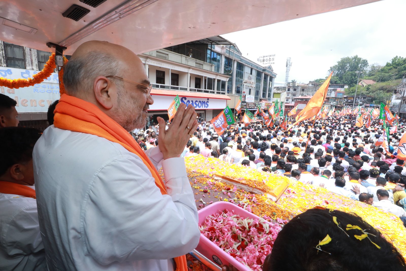 Amit Shah at political rally in Madikero