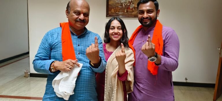 Karnataka Assembly polls CM Bommai cast vote in Haveri; urges people to vote