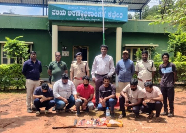 Six arrested for hunting deer, partying with meat in Chikkamagalur 1 Six arrested for hunting deer, partying with meat in Chikkamagalur