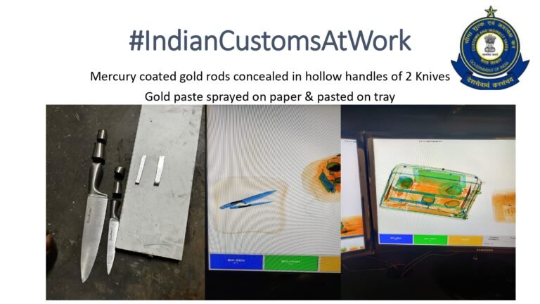 Passenger Arrested in Bengaluru for Hidden Gold in Knife Handle