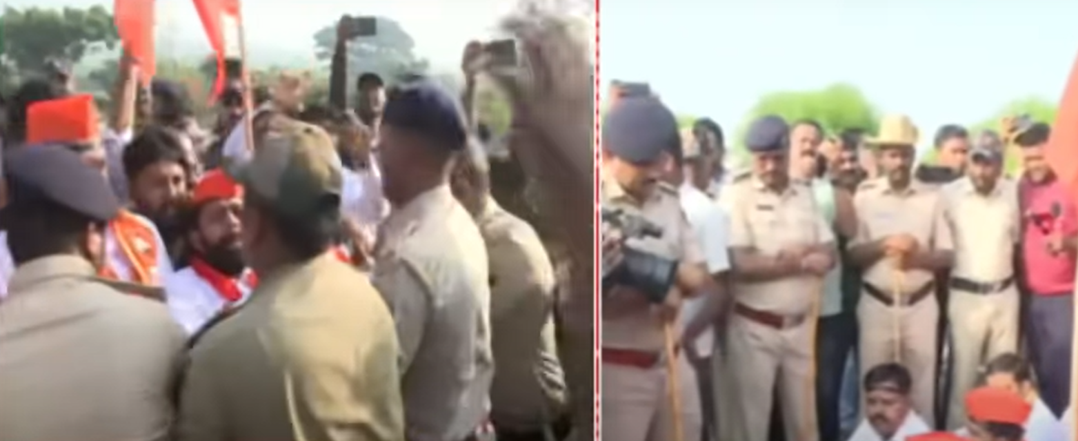 Karnataka Vs Maharashtra | Police stop Shiv Sena activists from entering Belagavi at Maharashtra border 1 Karnataka Vs Maharashtra | Police stop Shiv Sena activists from entering Belagavi at Maharashtra border