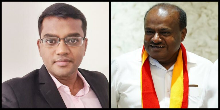 Why did HD Kumaraswamy mention IAS officer Rajendra Cholan's name during a press conference?