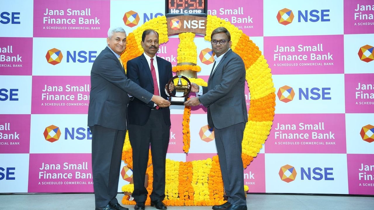 Jana Small Finance Bank makes weak debut, lists shares at 4% discount 1 Jana Small Finance Bank makes weak debut, lists shares at 4% discount