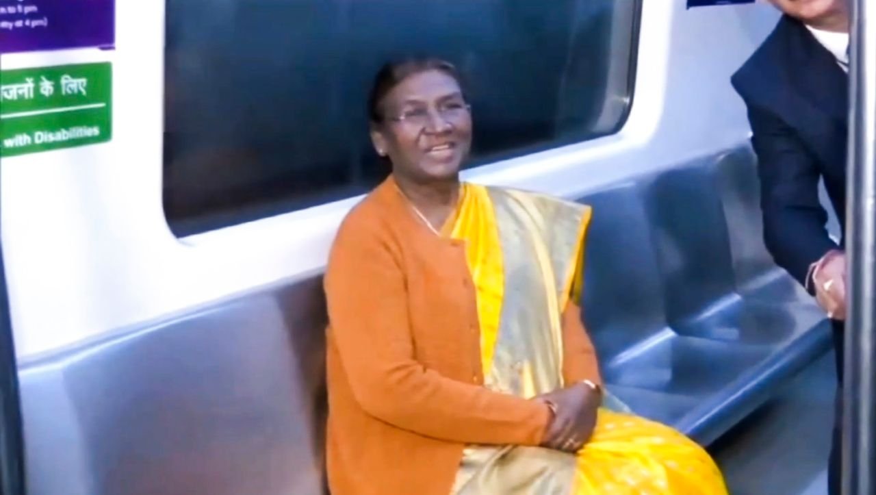 President Droupadi Murmu takes ride in Delhi Metro 1 President Droupadi Murmu takes ride in Delhi Metro