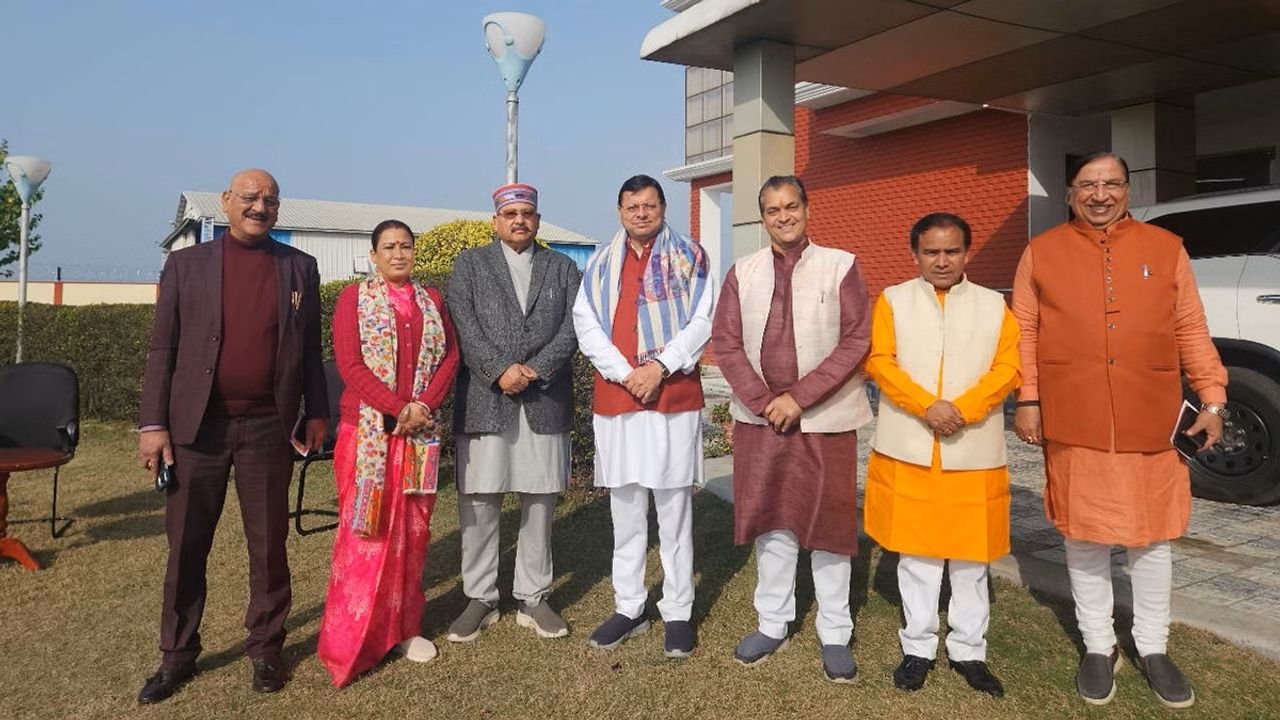 Uttarakhand CM Dhami leaves for Ayodhya with cabinet colleagues