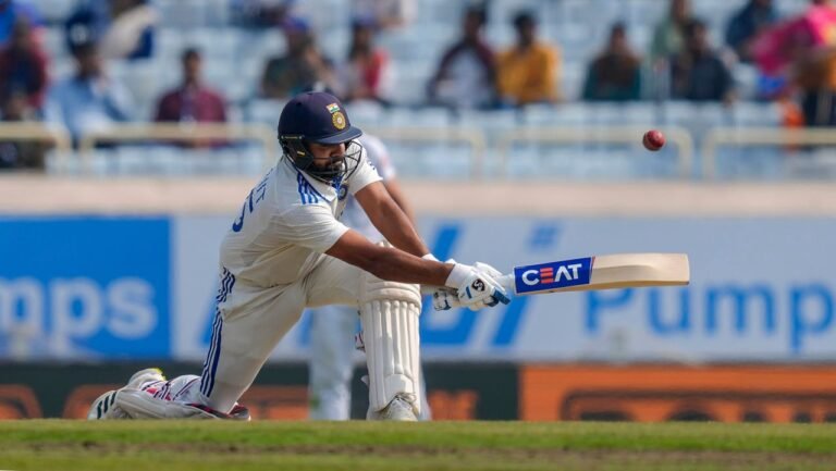 Rohit slams fifty before English spinners halt India's progress
