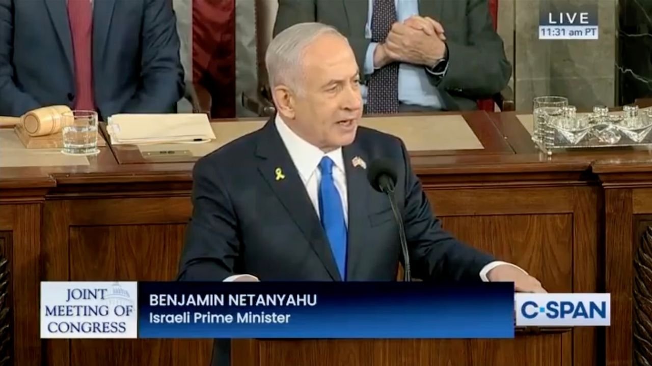 Netanyahu compares 'Gays for Gaza' to 'Chickens for KFC' in US Congress address