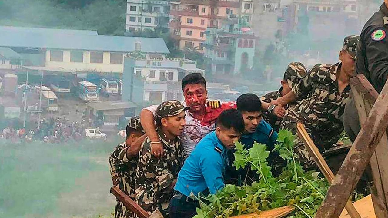 18 killed as private airline plane crashes during takeoff at Kathmandu, pilot survives