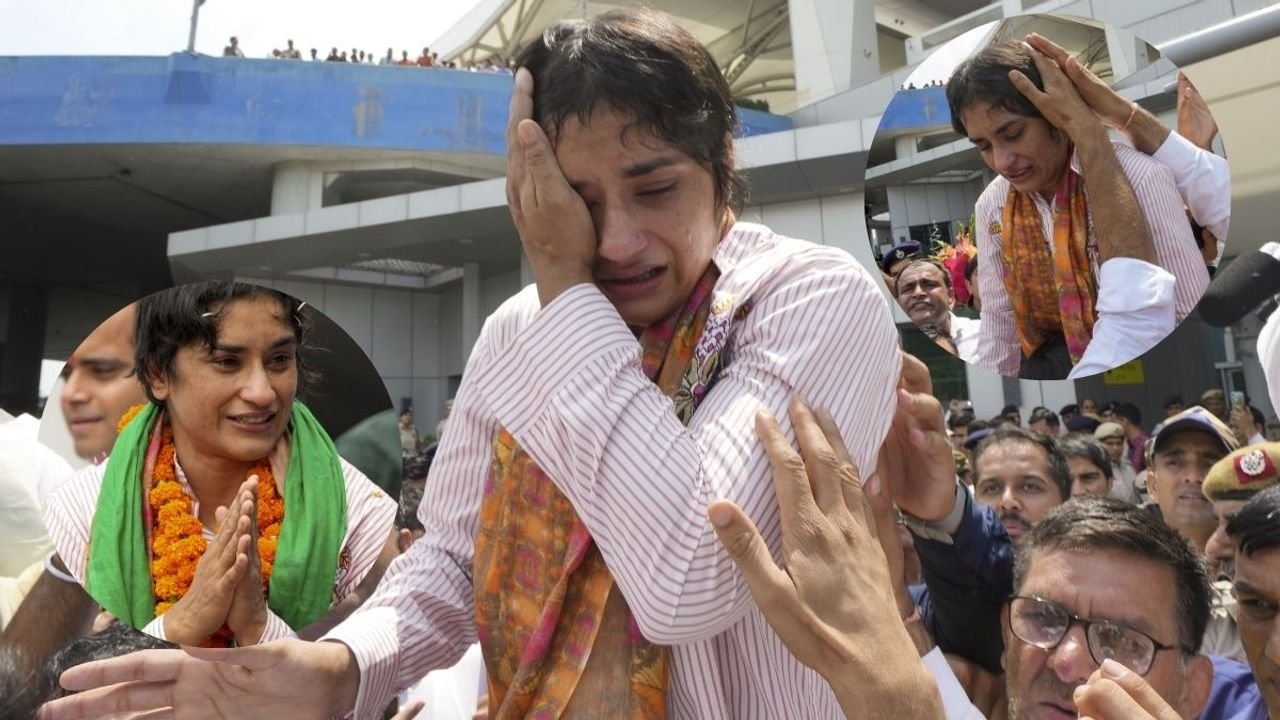 Vinesh Phogat returns to hero's welcome after Paris heartbreak
