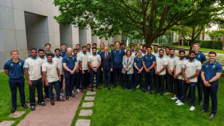 Indian cricket teams calls on Australian PM ahead of practice game in Canberra 13 Indian cricket teams calls on Australian PM ahead of practice game in Canberra