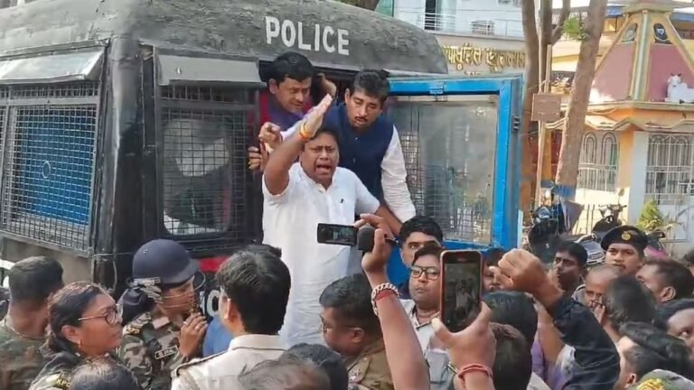 Bengal BJP president Sukanta Majumdar arrested on way to violence-hit Beldanga 11 Bengal BJP president Sukanta Majumdar arrested on way to violence-hit Beldanga