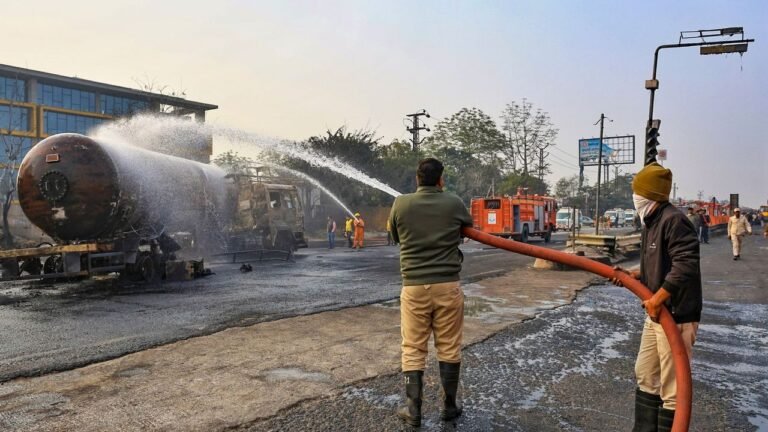 8 dead, over 35 injured in fire after gas tanker collides with other vehicles on Jaipur highway