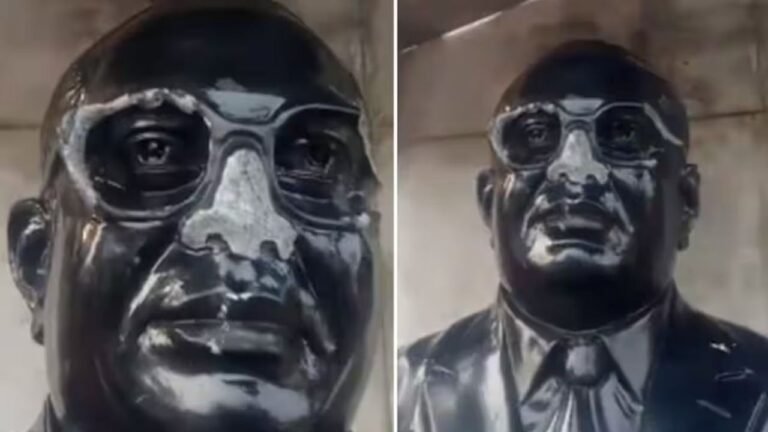 B R Ambedkar's statue vandalised in Ahmedabad; unidentified persons booked 10 B R Ambedkar's statue vandalised in Ahmedabad; unidentified persons booked