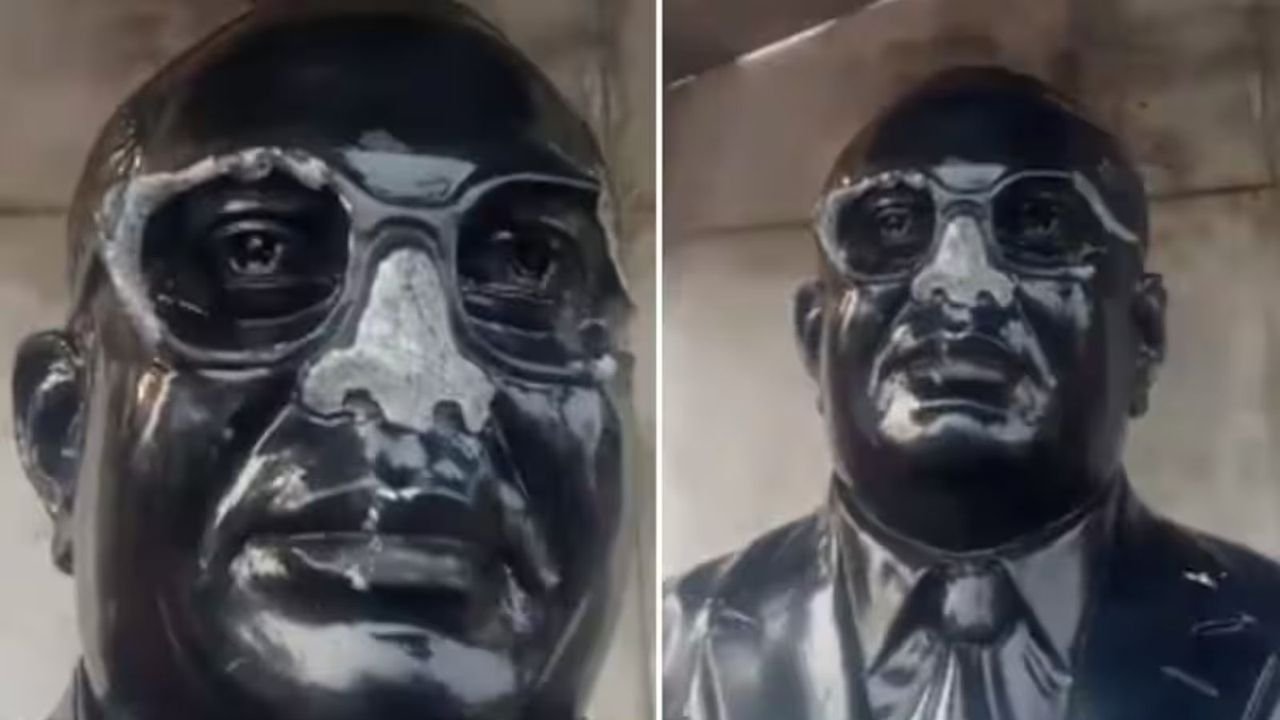 B R Ambedkar's statue vandalised in Ahmedabad; unidentified persons booked 1 B R Ambedkar's statue vandalised in Ahmedabad; unidentified persons booked