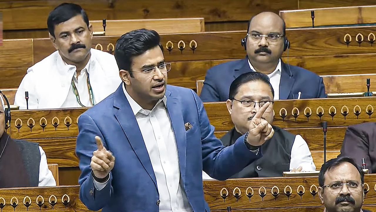 Attackers of Constitution posing as champions of Constitution: Tejasvi Surya in LS