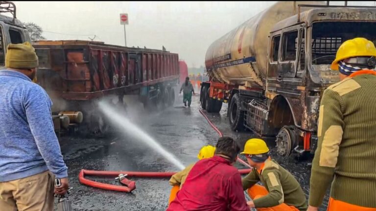 5 dead, 37 injured in fire after LPG tanker collides with other vehicles on Jaipur highway
