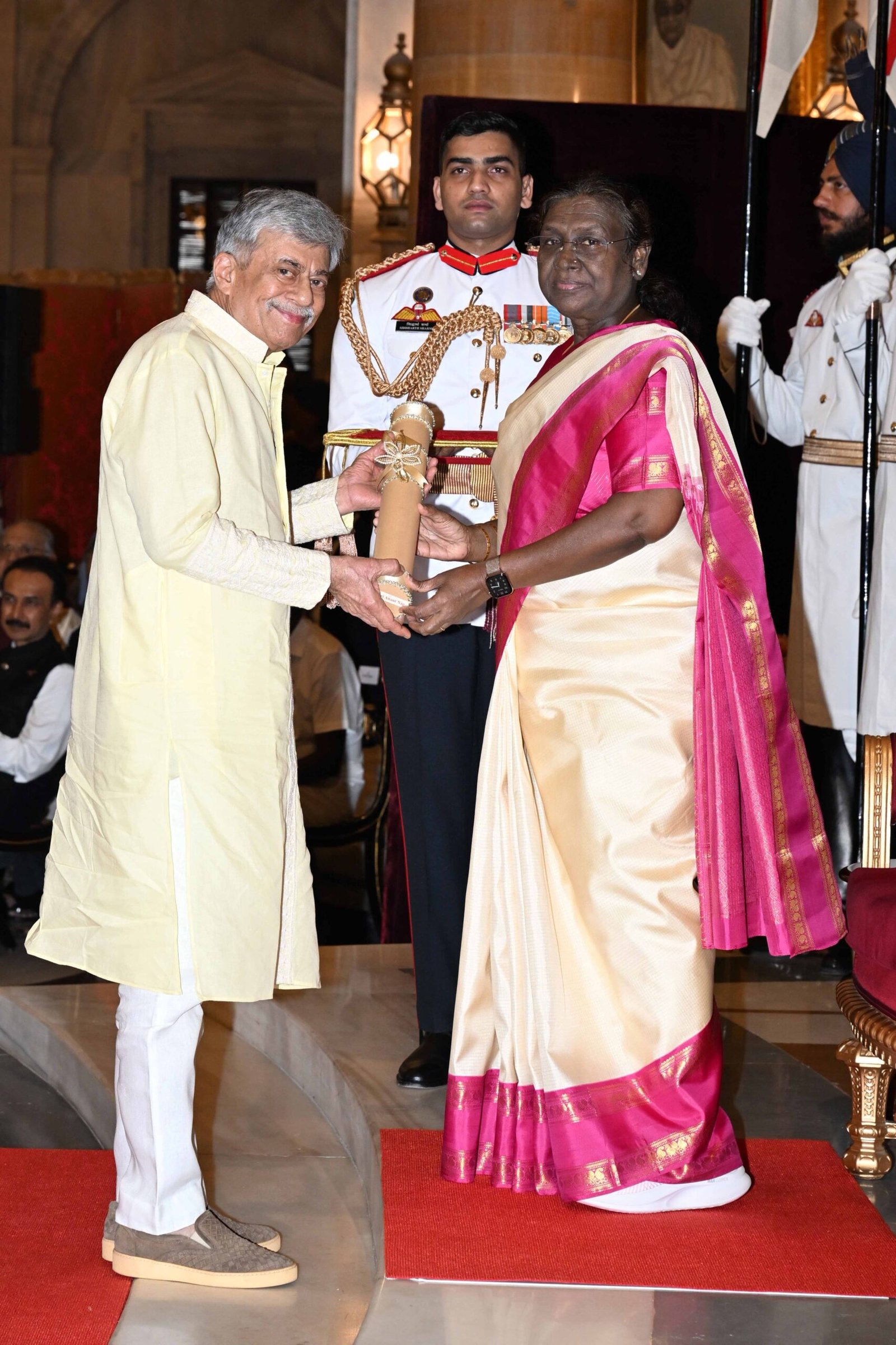 President Murmu Presents Padma Bhushan to Sandalwood Icon Anant Nag 1 President Murmu Presents Padma Bhushan to Sandalwood Icon Anant Nag